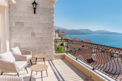 Lustica Bay Marina Village 3-bedroom corner apartment with a terrace and panoramic sea view