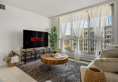 Downtown Near Rogers Place with Covered Parking, Sleeps 6, Pool Table, Sauna, Gym, Two Bedrooms & More