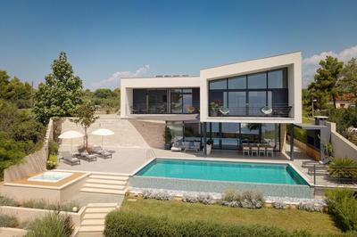 Luxury Hvar Villa Blue Oasis 4 Bedrooms Breathtaking Views of the Adriatic Sea Beach front Outdoor Pool and Hot Tub Sucuraj
