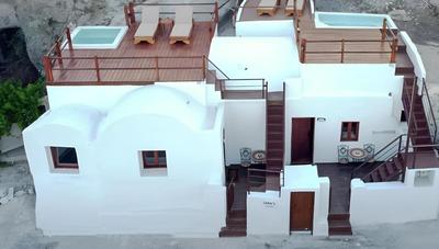 Santorini Rooftop Hot Tub Suite with Panoramic Views