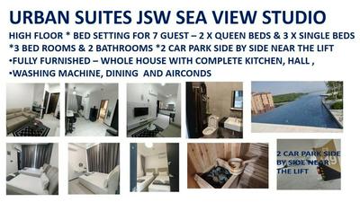 URBAN SUITES JSW STUDIO 2 BEDROOM 2 BATHROOM - BED SETTING 7 GUEST - 2 CARpark - COMMERCIAL CONDO