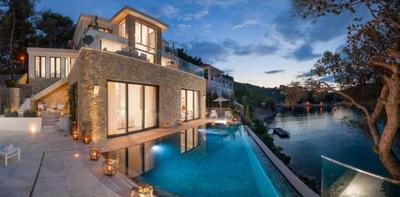 Luxury Seafront Villa Prestige Brac with private pool, sauna and gym and private sea deck at the beach on Brac island