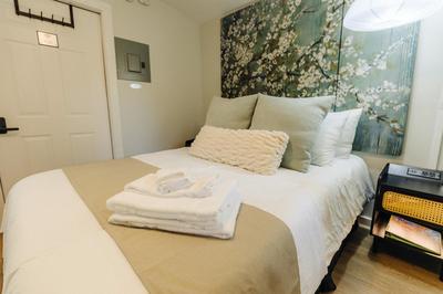 Centrally Located Memphis Tiny Home Queen Bed REAR