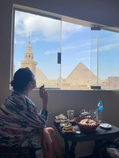 Aida pyramids view