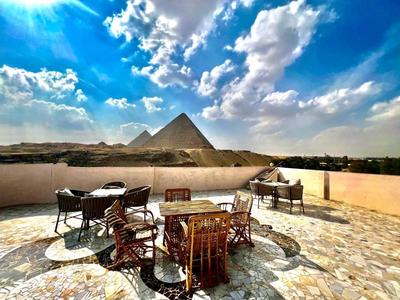 Sunrise pyramids view