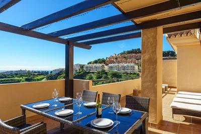 3 bedroom, top floor with fantastic terrace and pools
