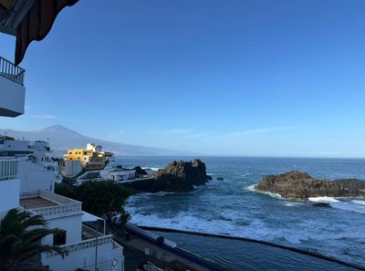 Apartamento acogedor con terraza frente al mar y vistas al Teide