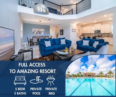 Champions Gate 5BR w/ Pool, Sleeps 12
