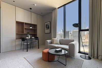 Modern Studio at Upside Living With Burj Khalifa View by Simply Comfort