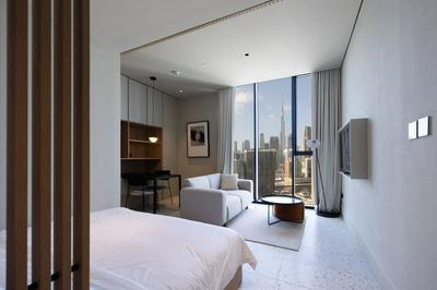 Modern Studio at Upside Living With Burj Views - Business Travelers