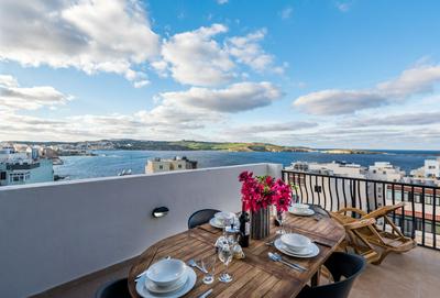 Seashells 2 bedroom Apartment with sunny terrace with stunning panoramic sea views by Getaways Malta