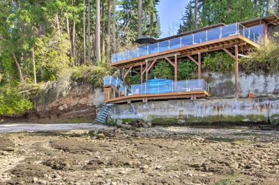 Deck & Views: Luxe Waterfront Port Orchard Retreat