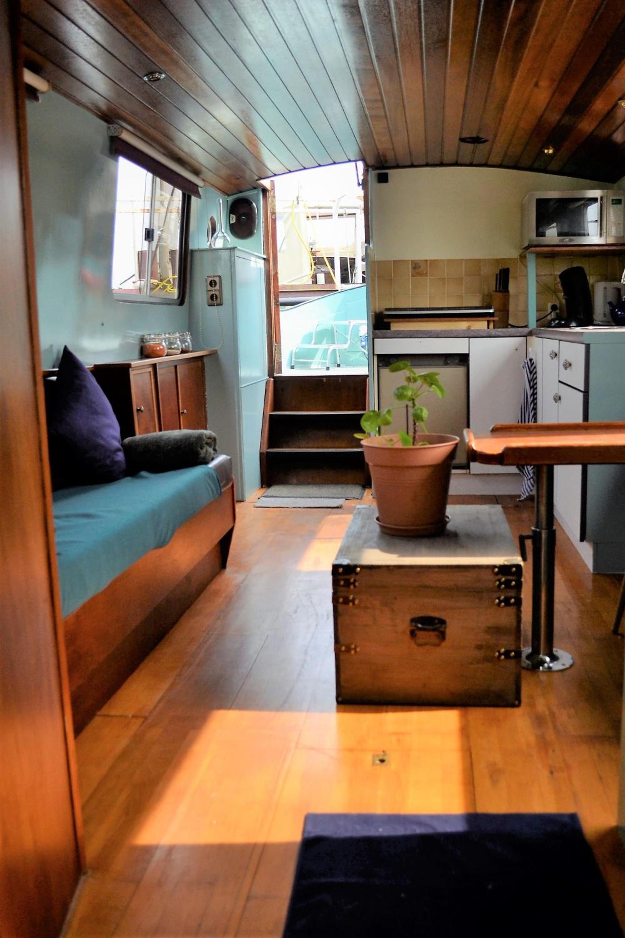 Boat with shower and separate toilet