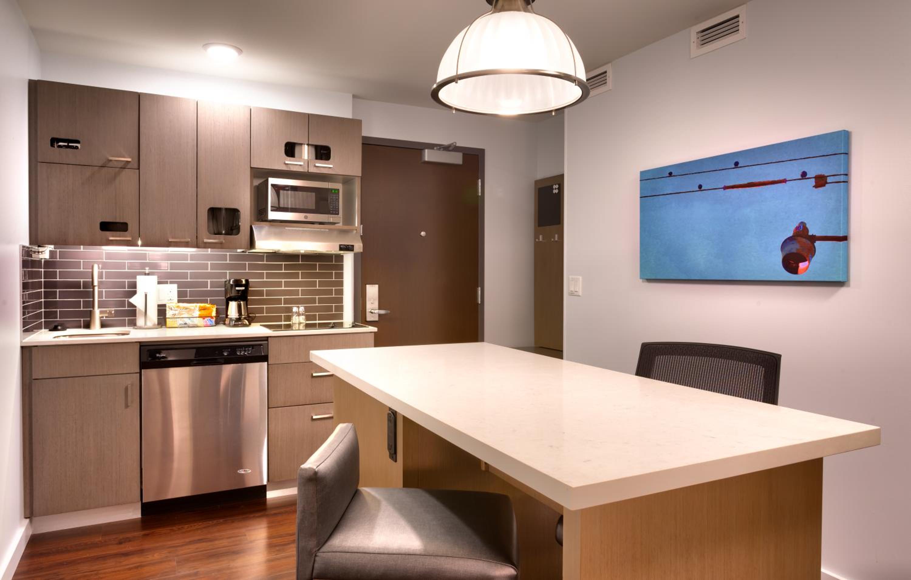 Hyatt House Portland / Downtown kitchen in King Studio Suite with Kitchen and Sofa Bed