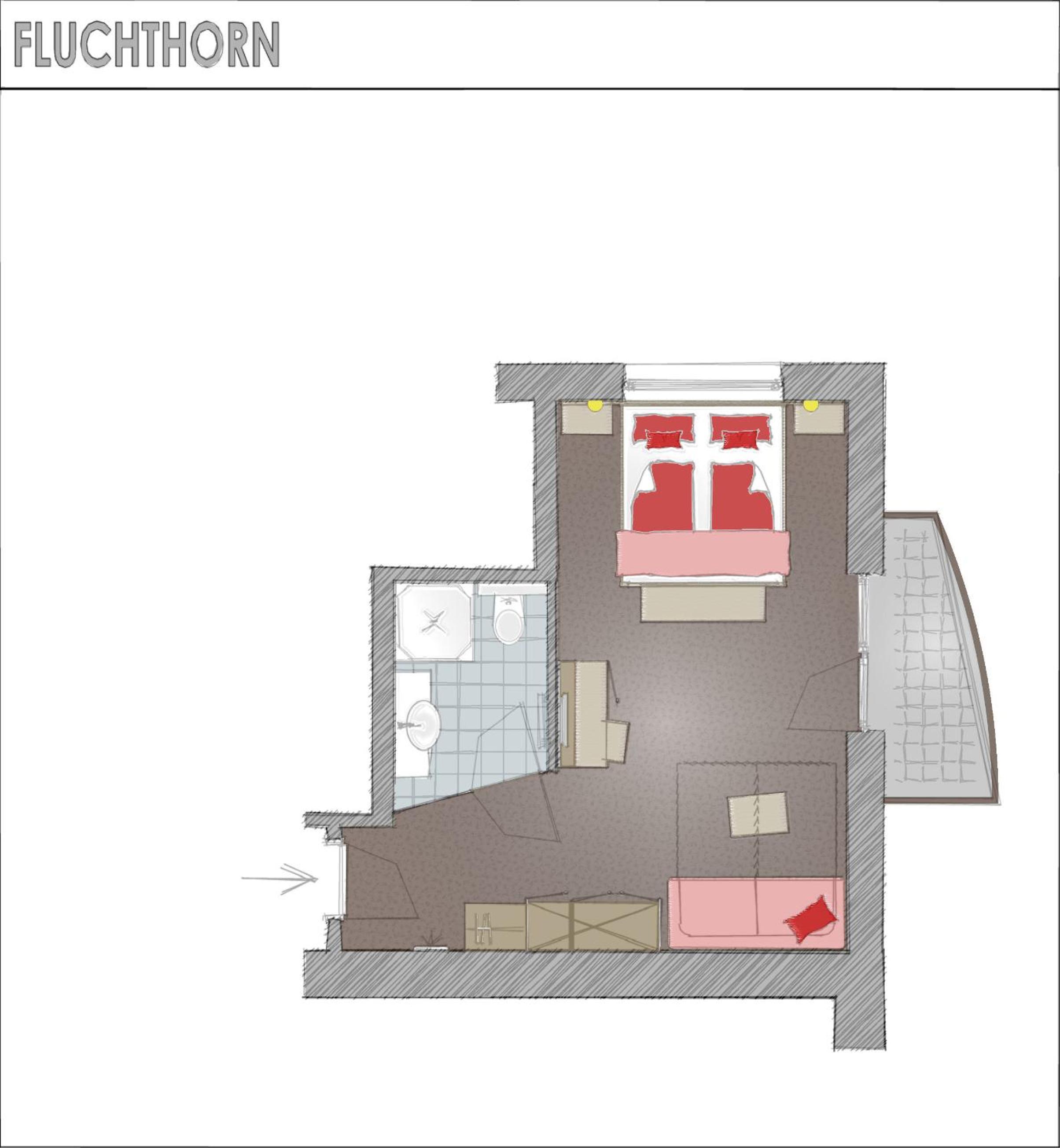 Deluxe Double Room with Balcony and Mountain View