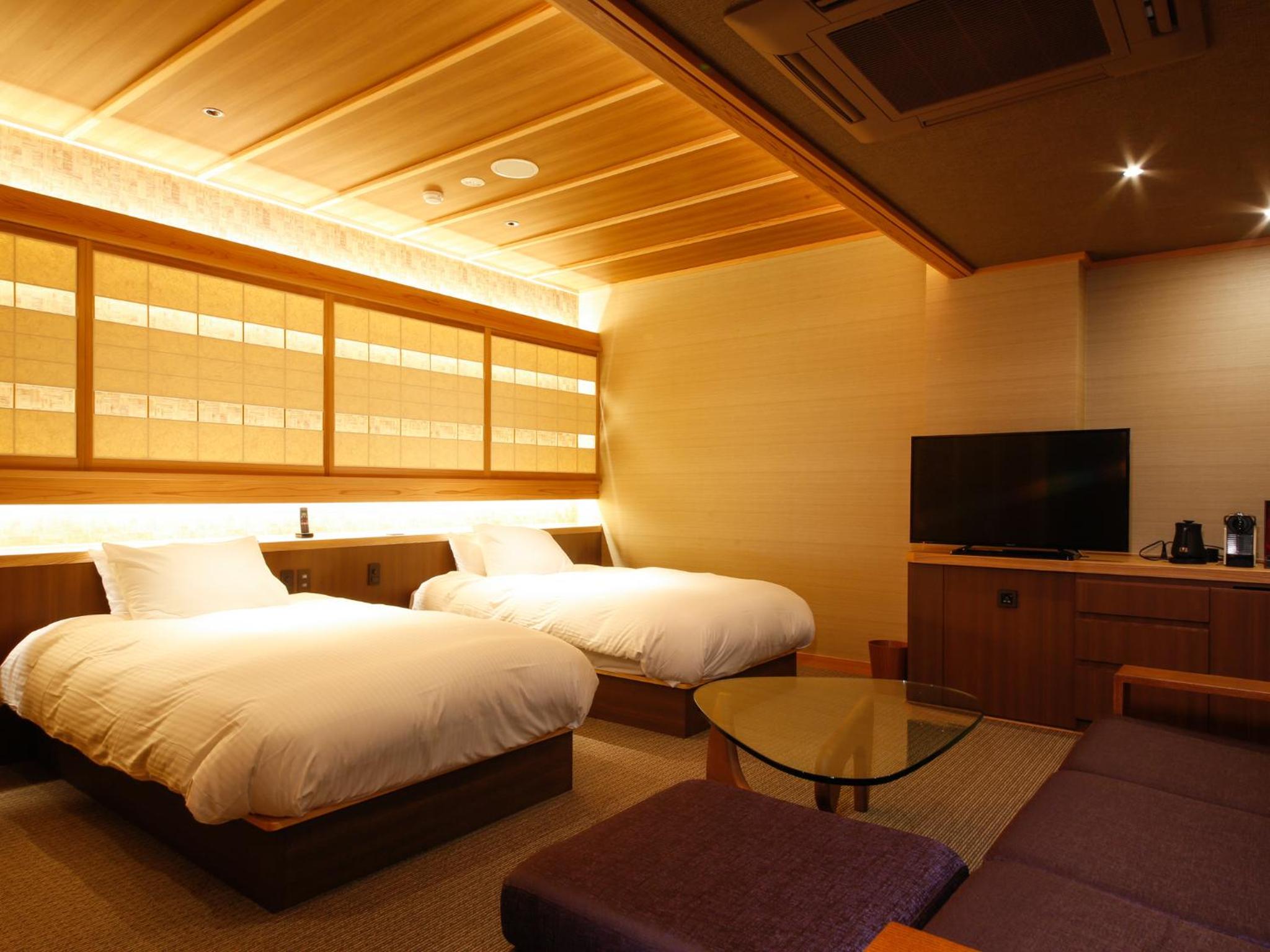 Deluxe Twin Room with Tatami Area and Open-Air Bath Type F - Non-Smoking (3rd floor) photo 3