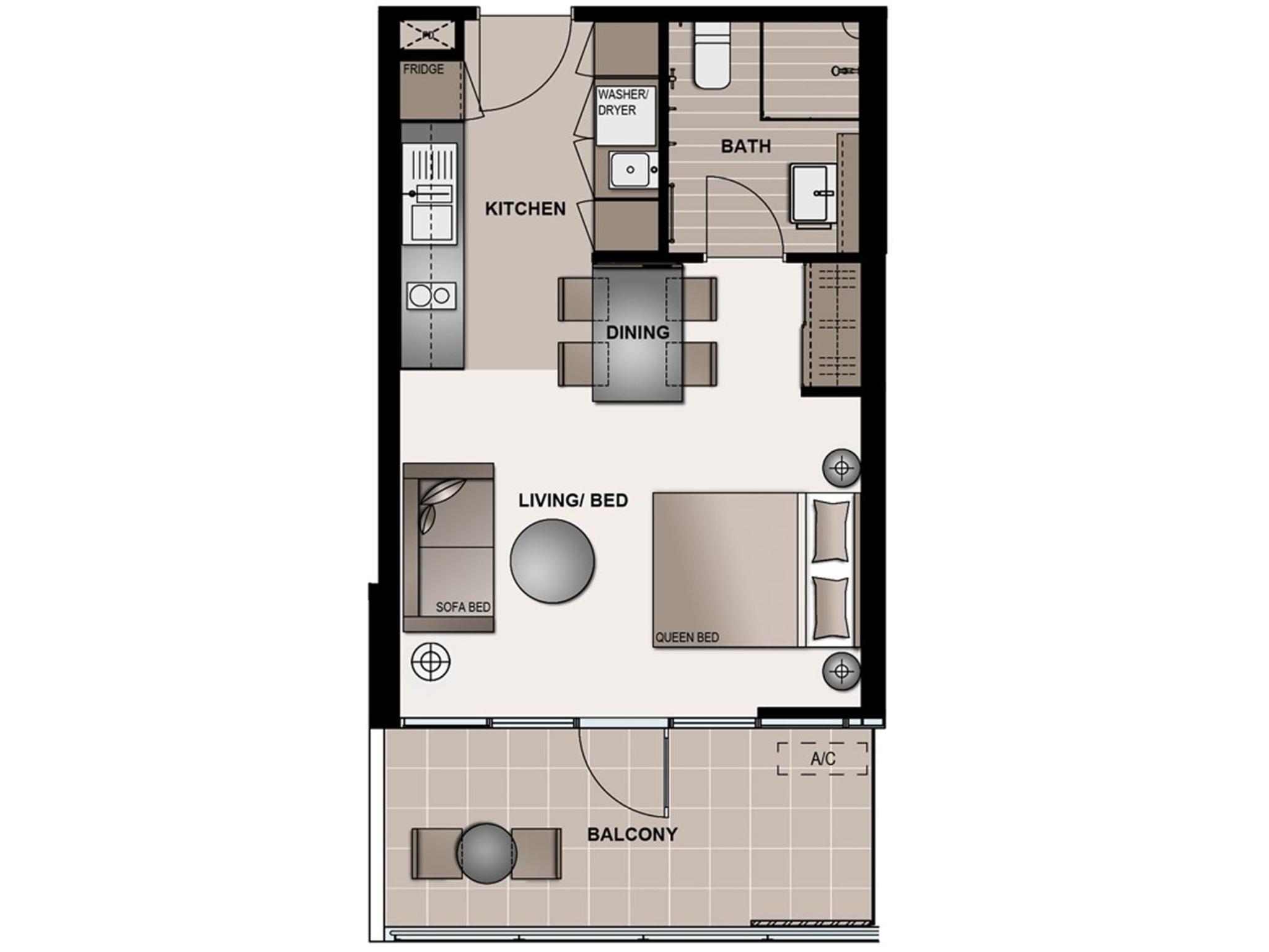Studio Suite with Airport Facing thumbnail 6