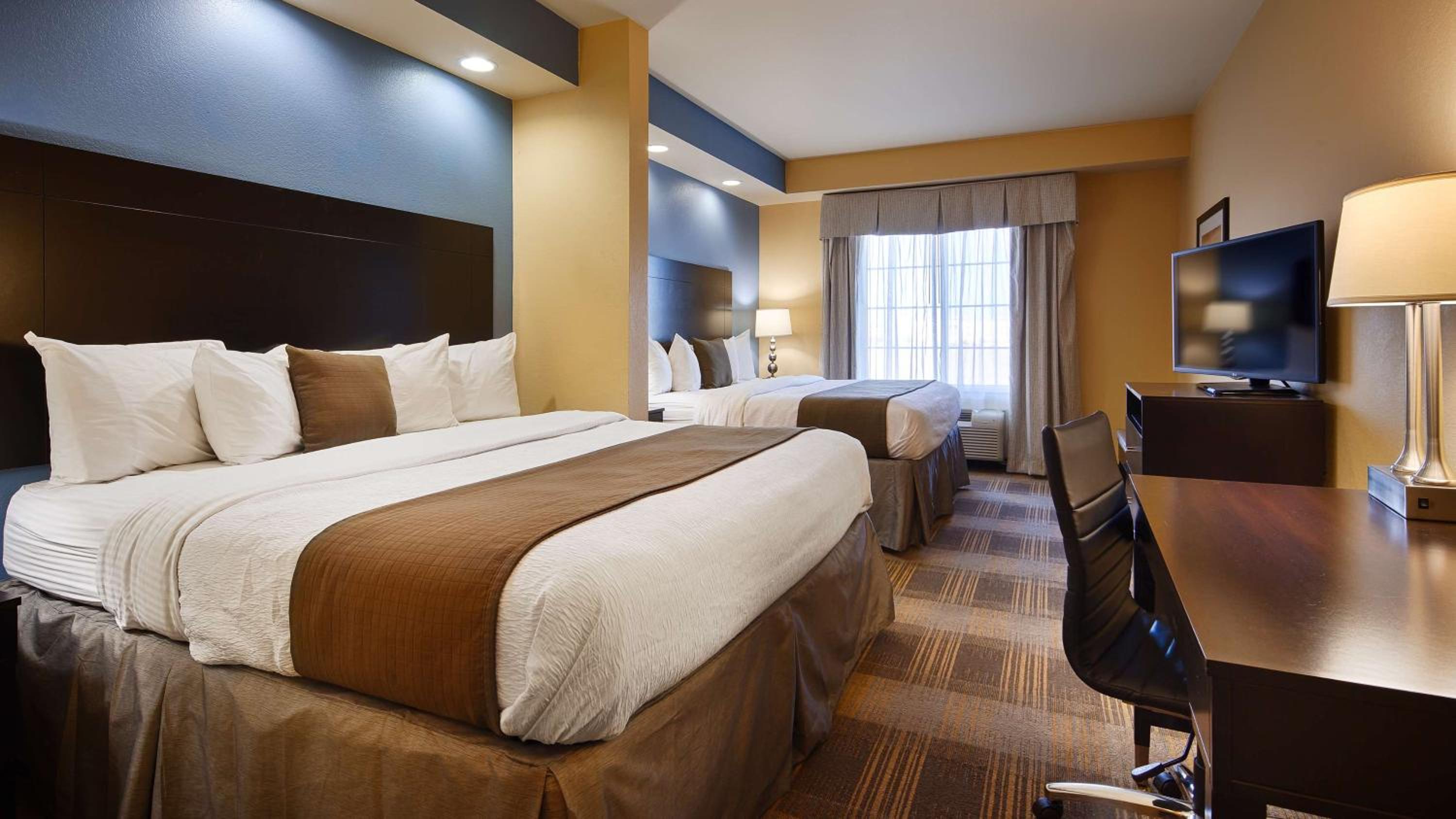 King Room with Two King Beds and Walk-In Shower - Non-Smoking