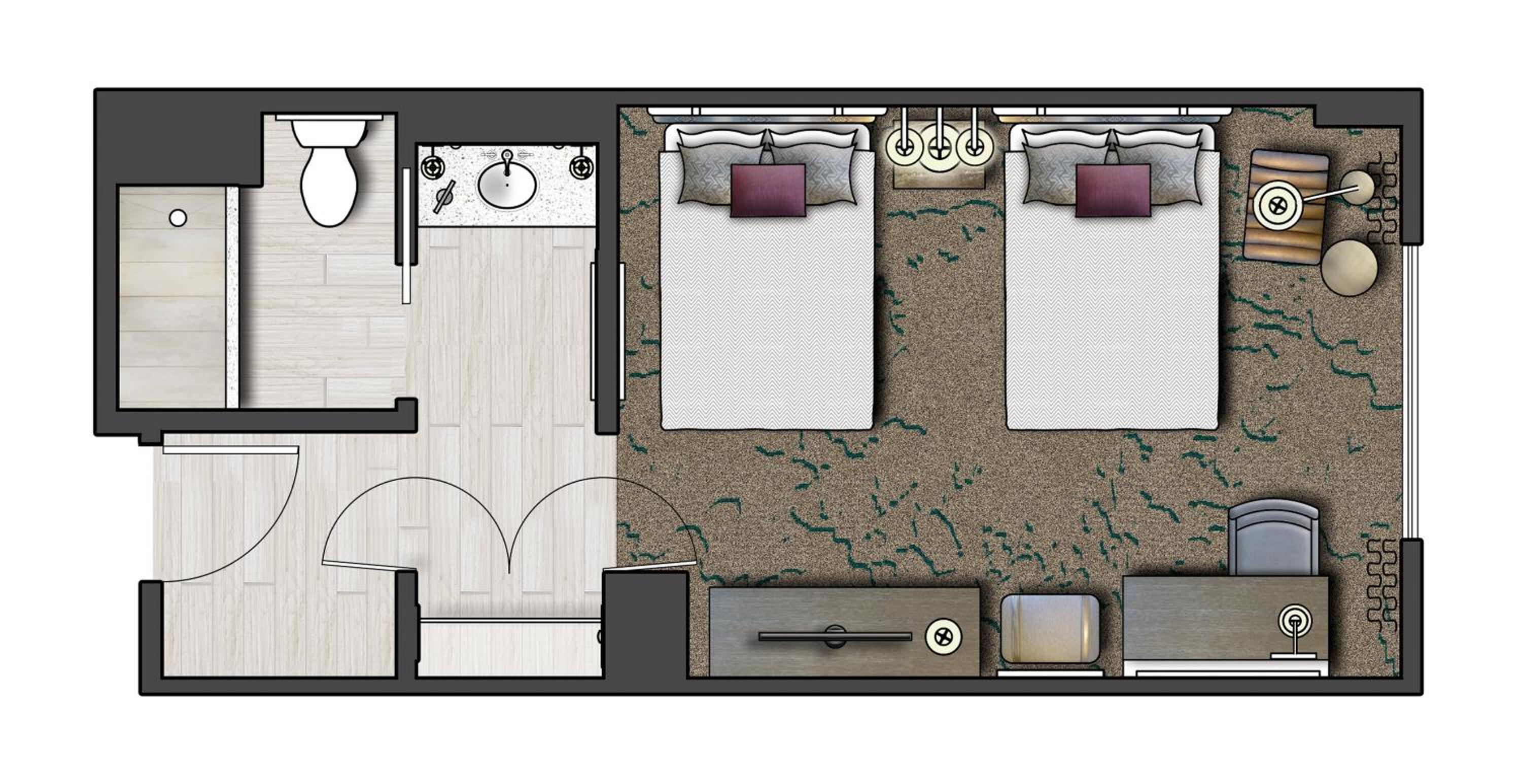 Hearing Accessible Standard 2 Queen Room (Includes FREE^ Universal Express Unlimited)
