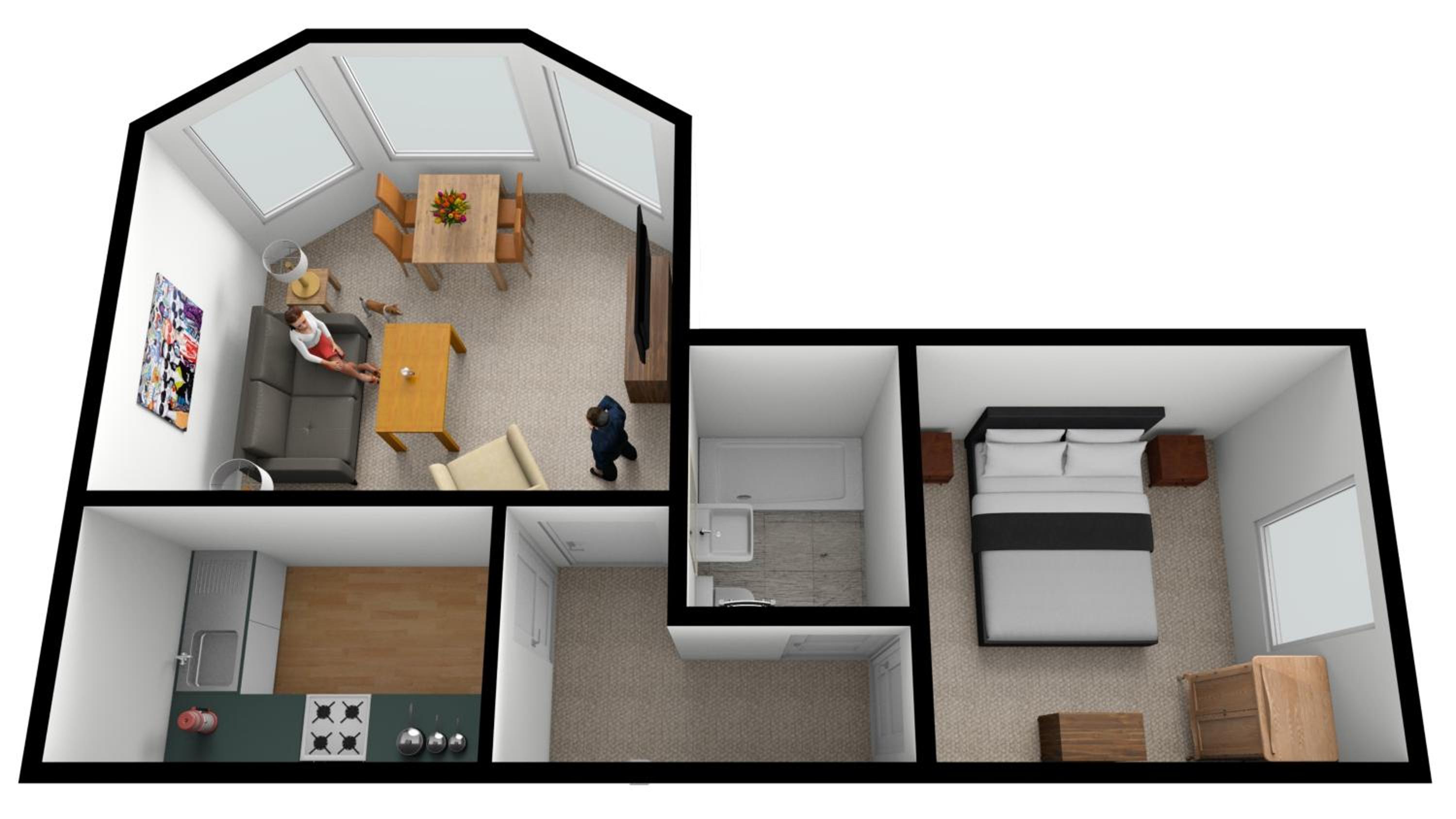 Deluxe One-Bedroom Apartment with Garden View
