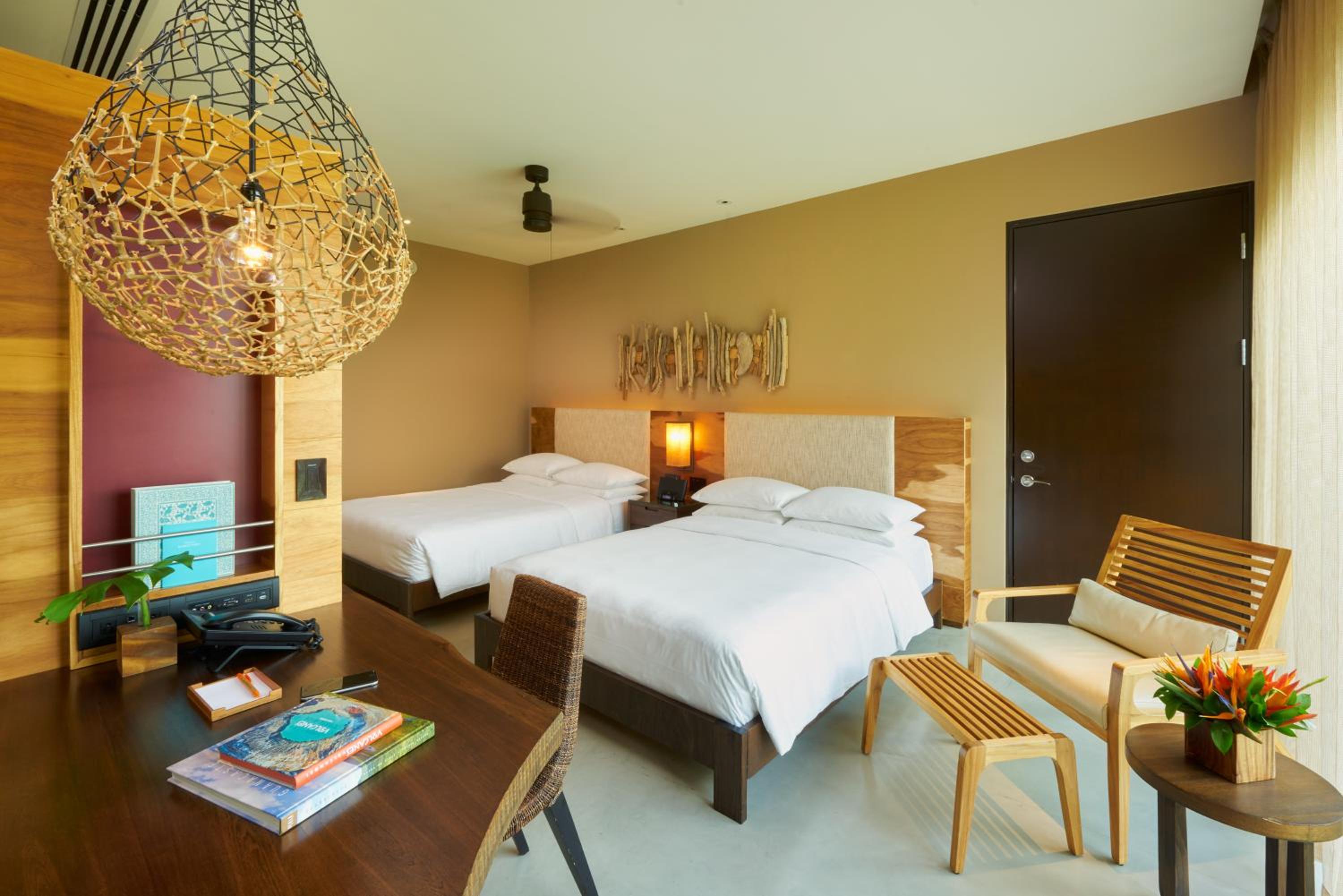 Double Room with Two Double Beds and Forest View