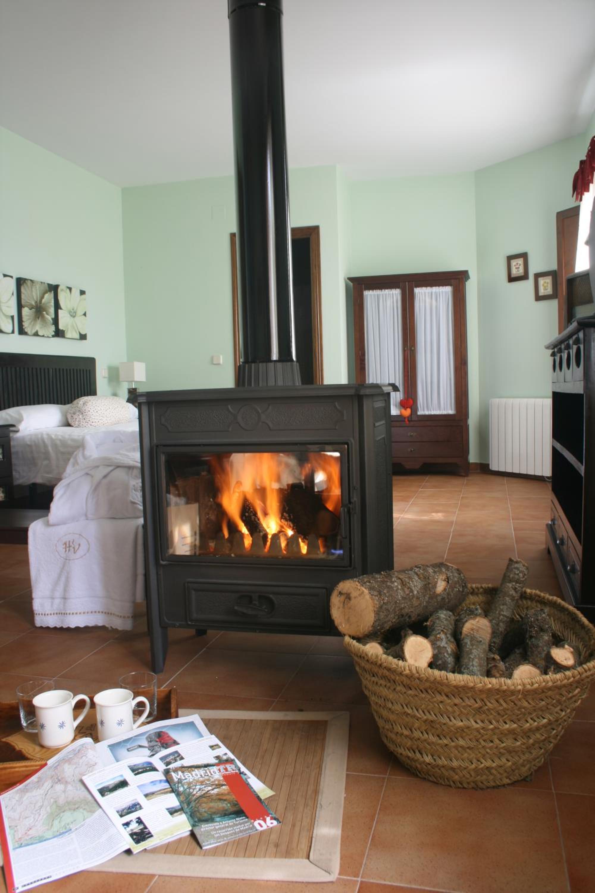 Apartamento con chimenea