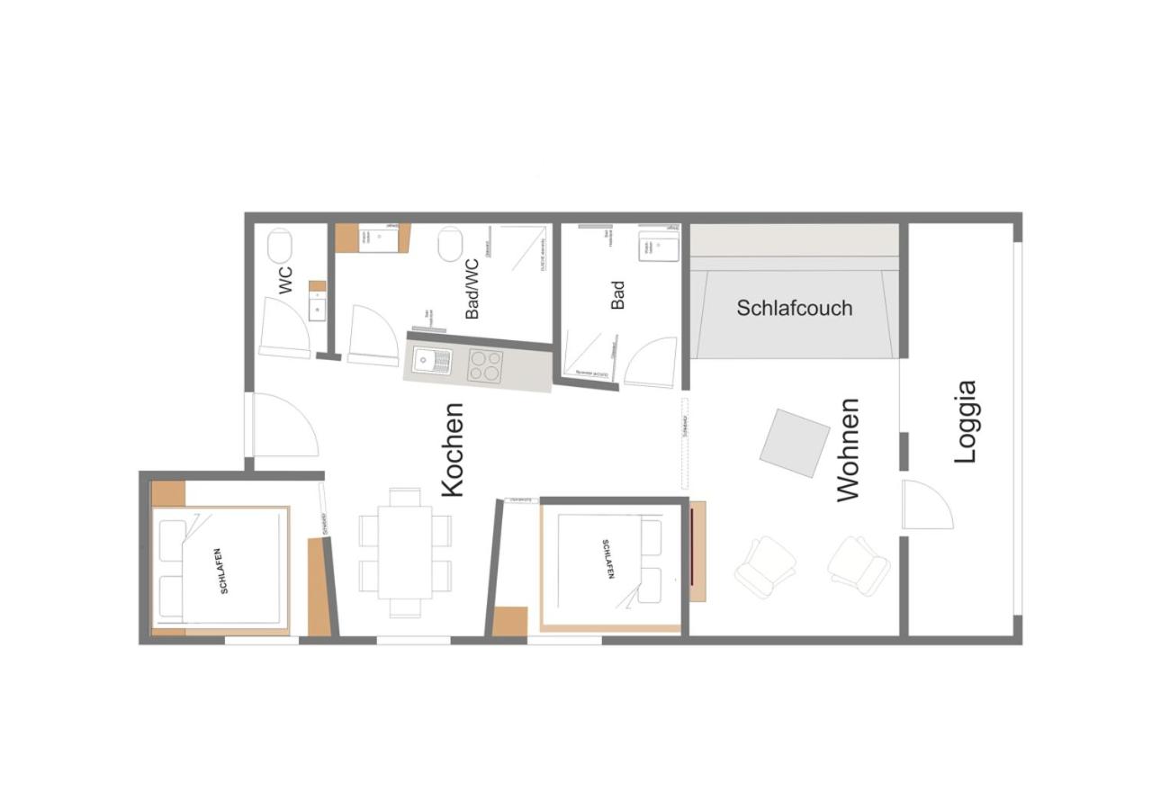 Two-Bedroom Apartment with Balcony