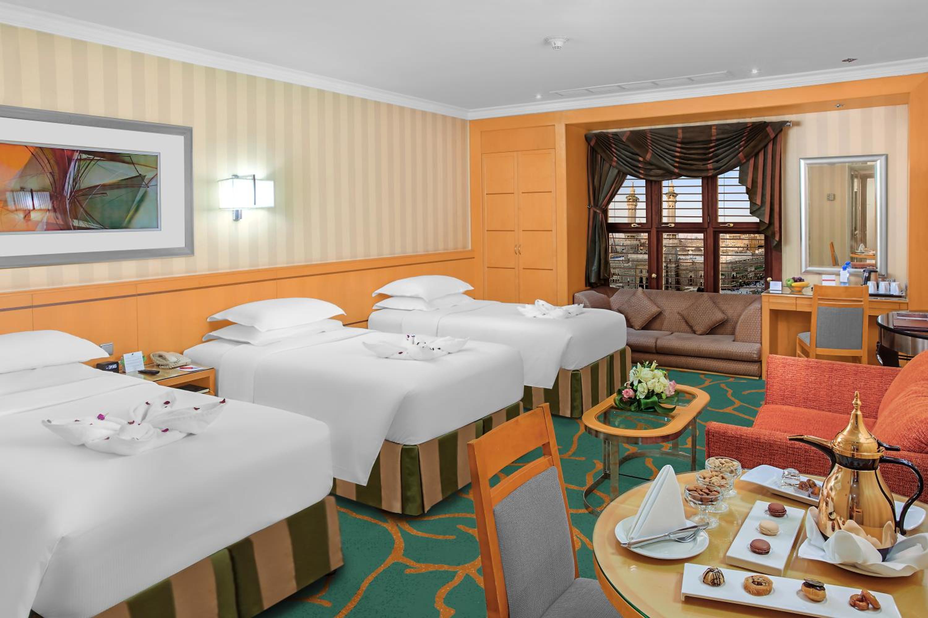 Deluxe Room Partial Haram View Three Twin Beds