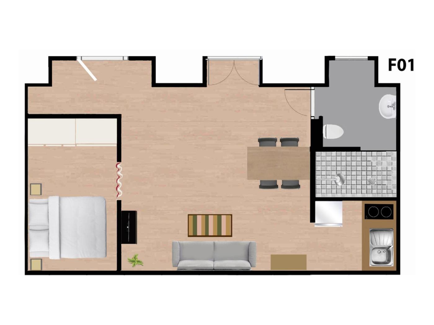 One-Bedroom Apartment photo 2