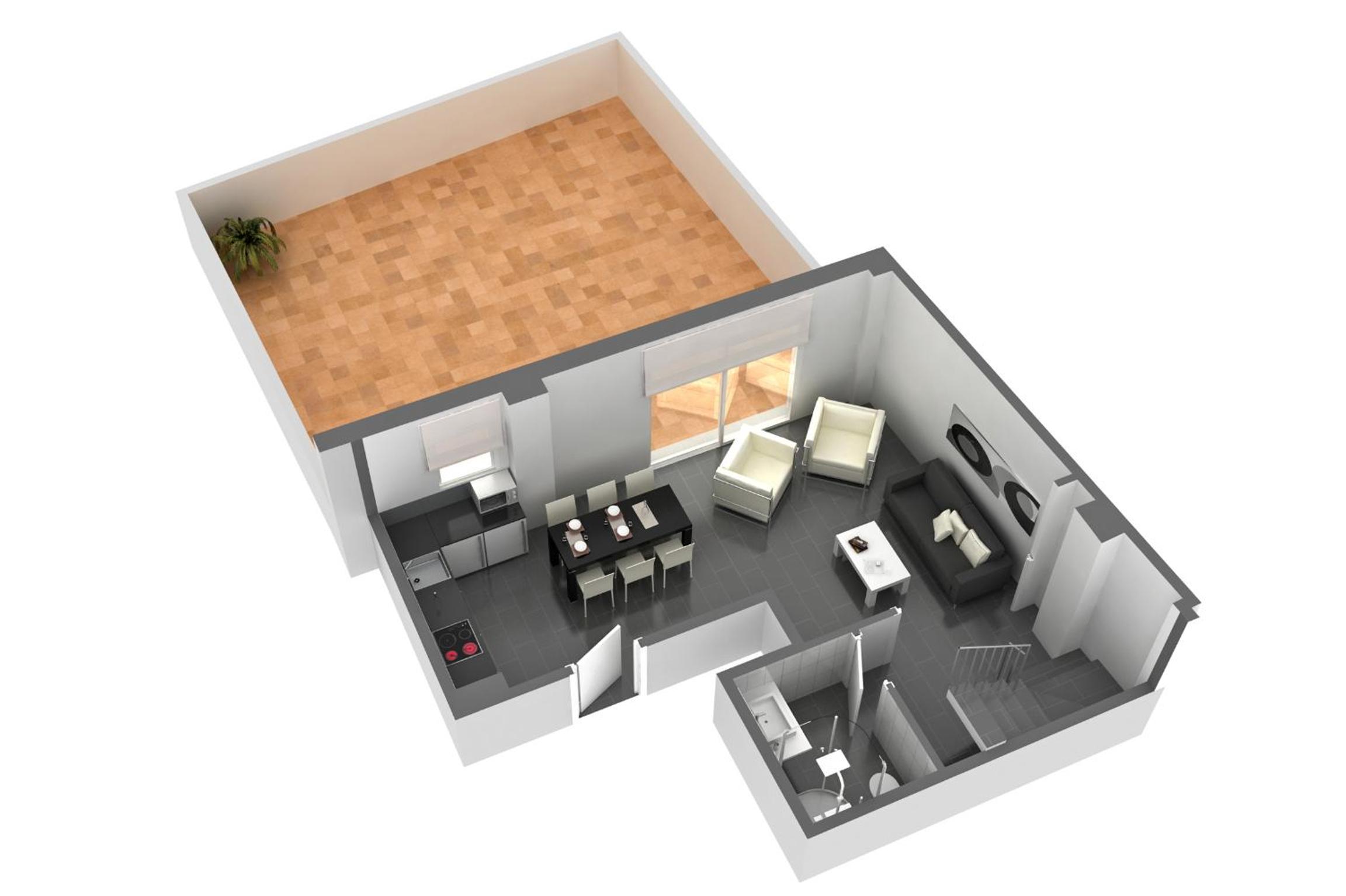 Three-Bedroom Duplex Apartment with Terrace (3-6 Adults) photo 3