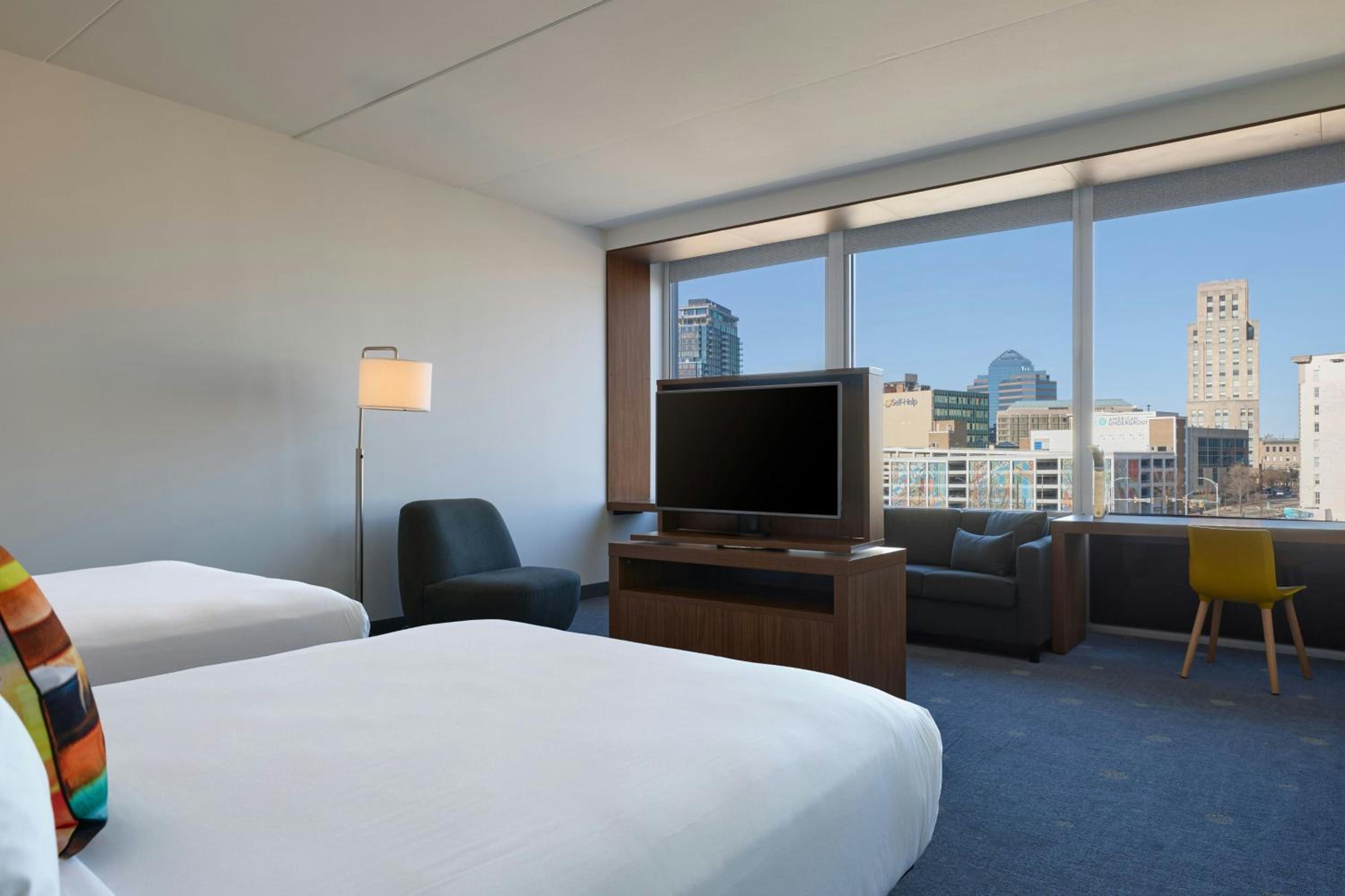 Queen Room with Two Queen Beds, City View, Sofa Bed and Dual Aspect Windows