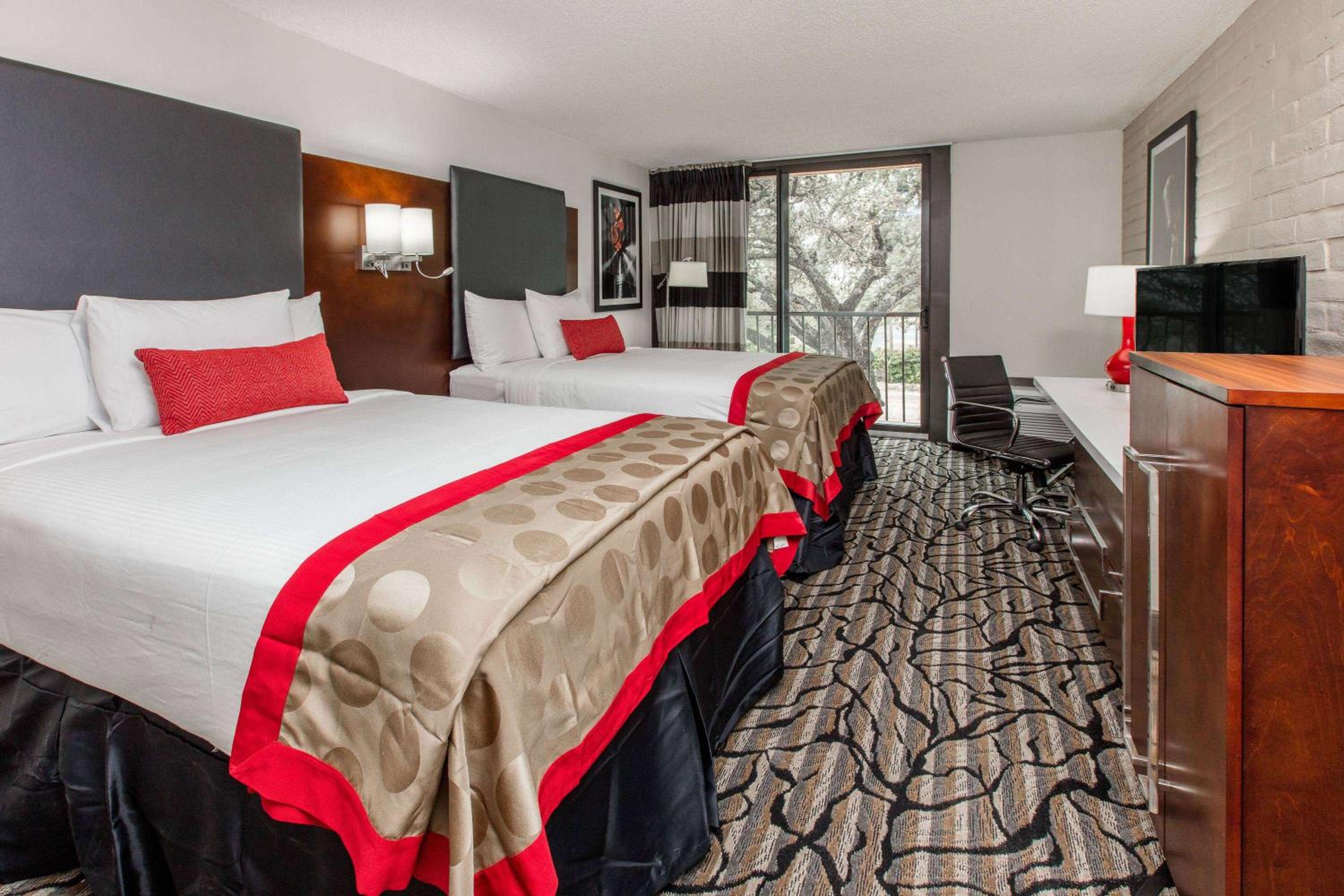 Double Room with Two Double Beds and Private Balcony - Non-Smoking