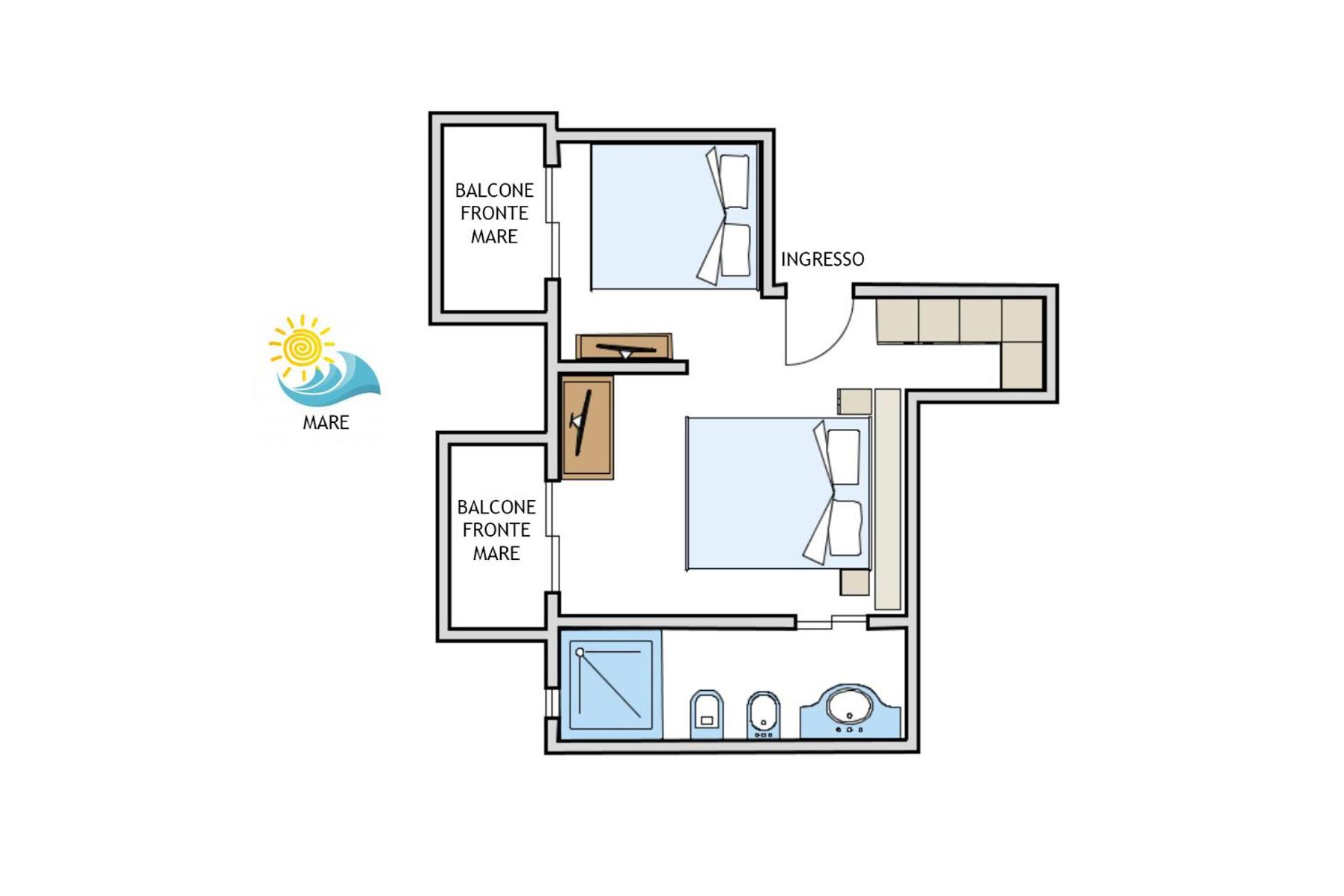 Quadruple Room with Sea View