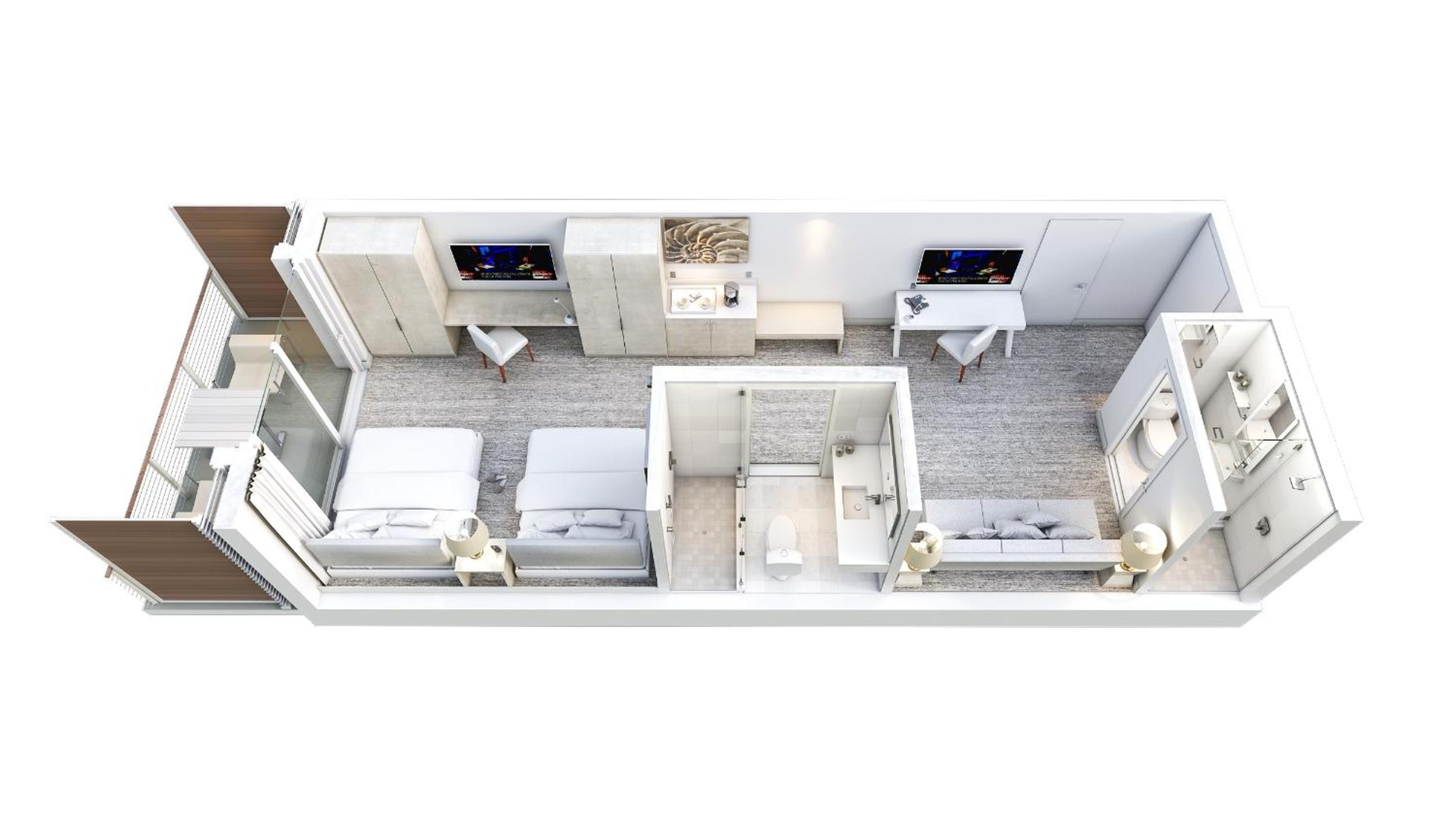 Two Double Bed Suite with Water View photo 2