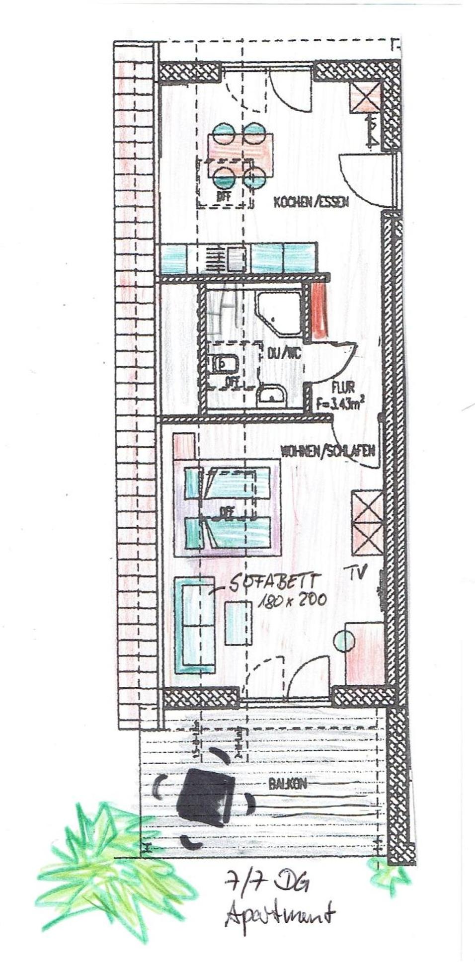 Apartment with Balcony 7 - attic photo 3