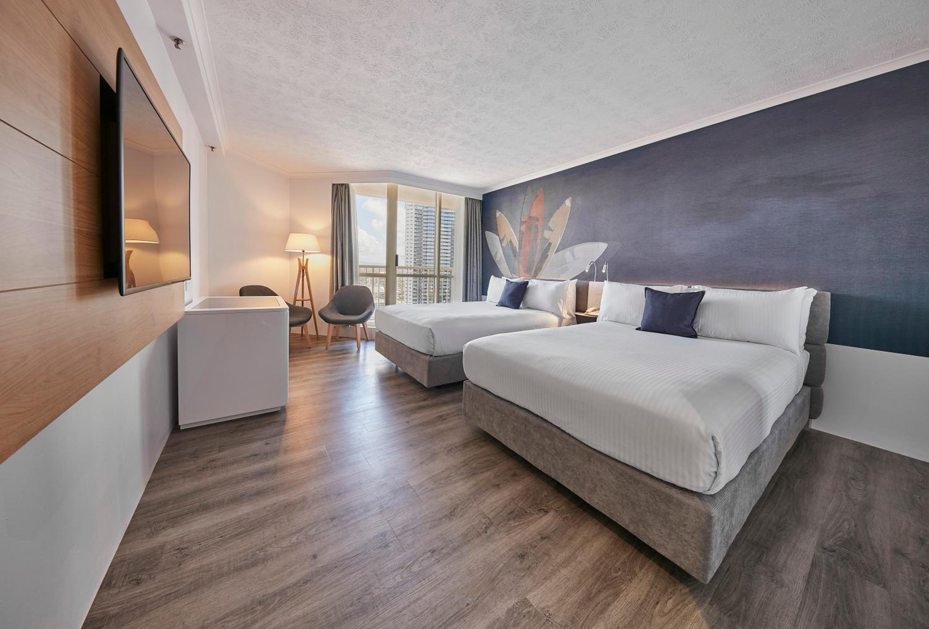 Deluxe Double Room with Two Double Beds and View