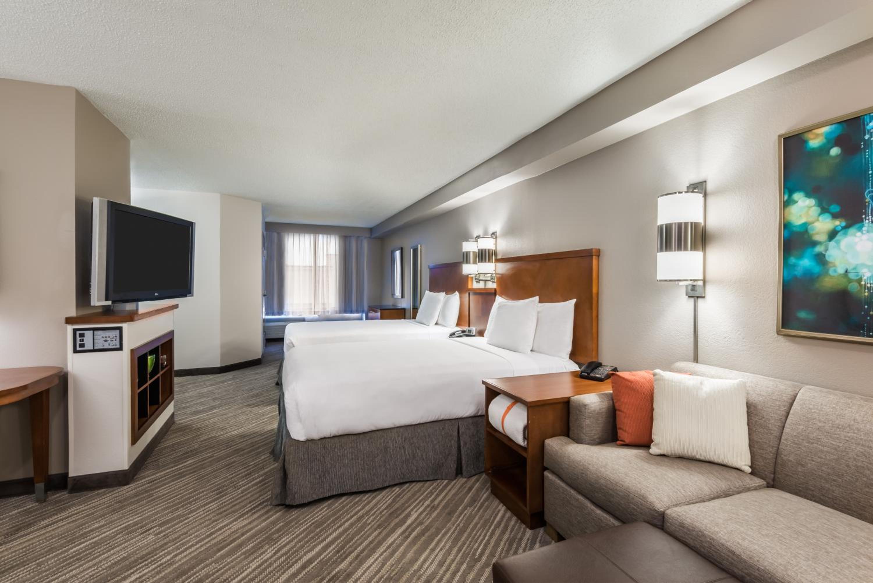 Double Room with Two Double Beds and Roll-In Shower - Disability Access at Hyatt Place Bentonville Rogers in Rogers