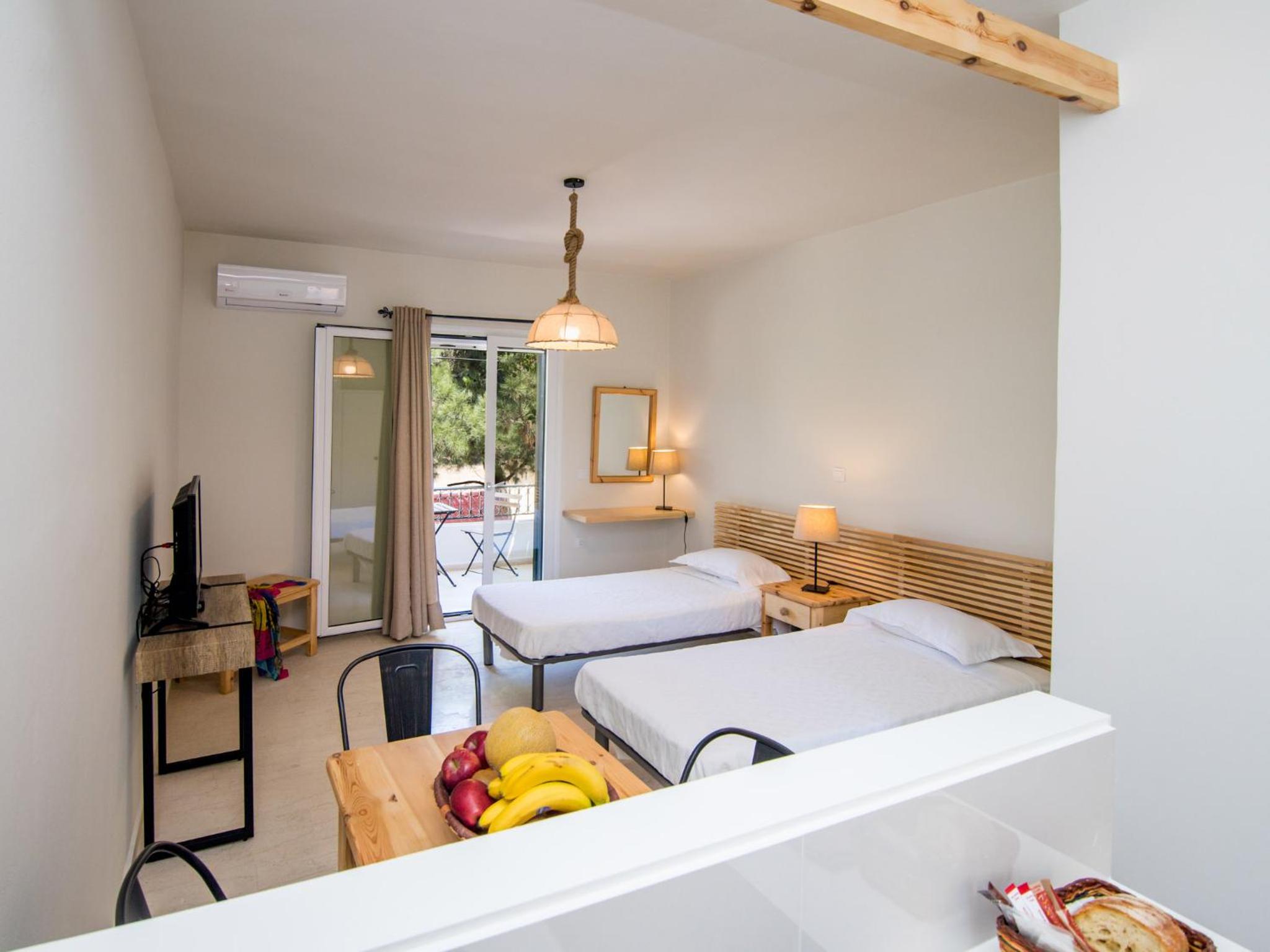 Studio Apartment with Double & Single Bed or Three Single Beds