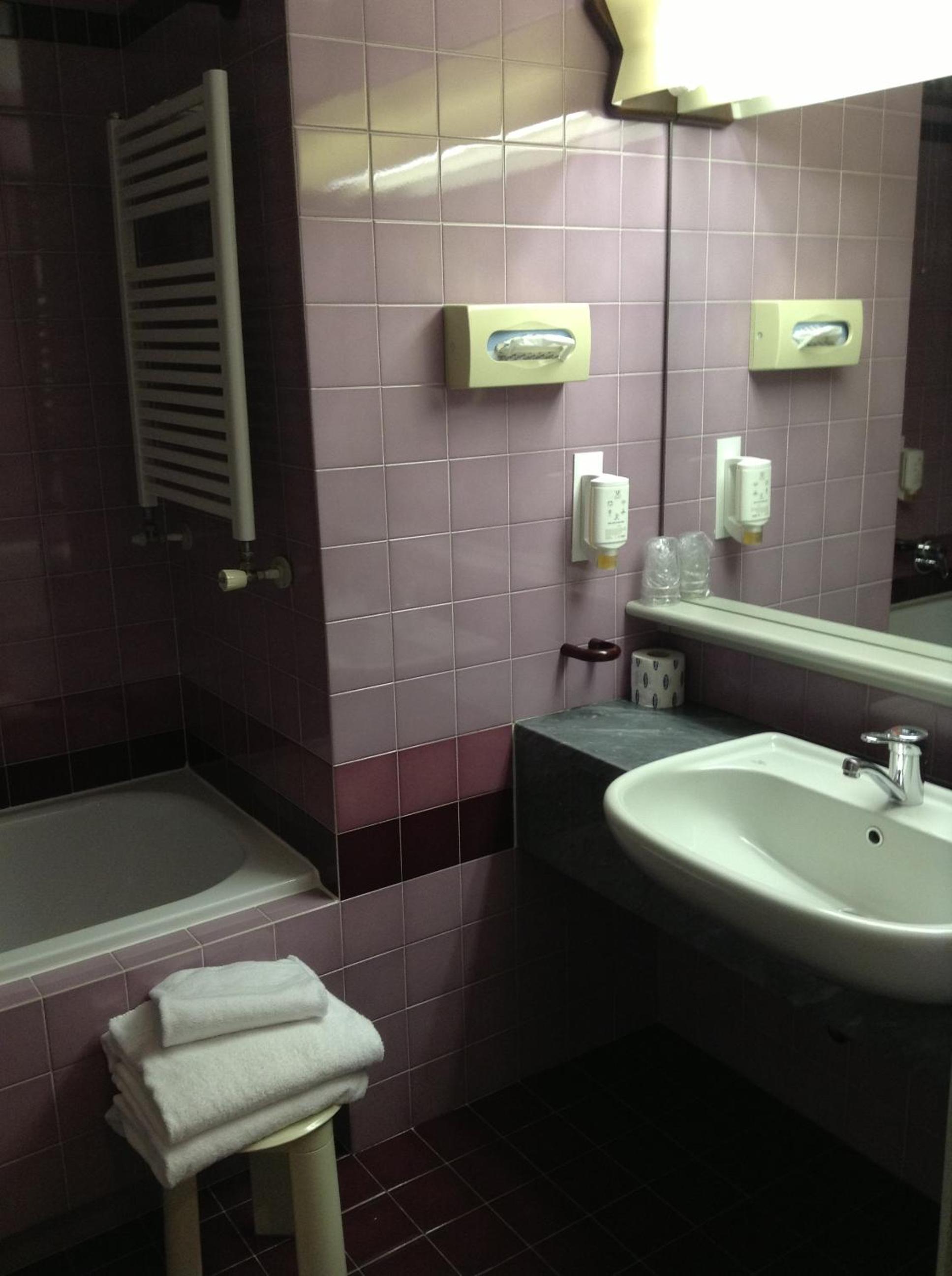 Relax in our stylish, modern bathroom oasis.