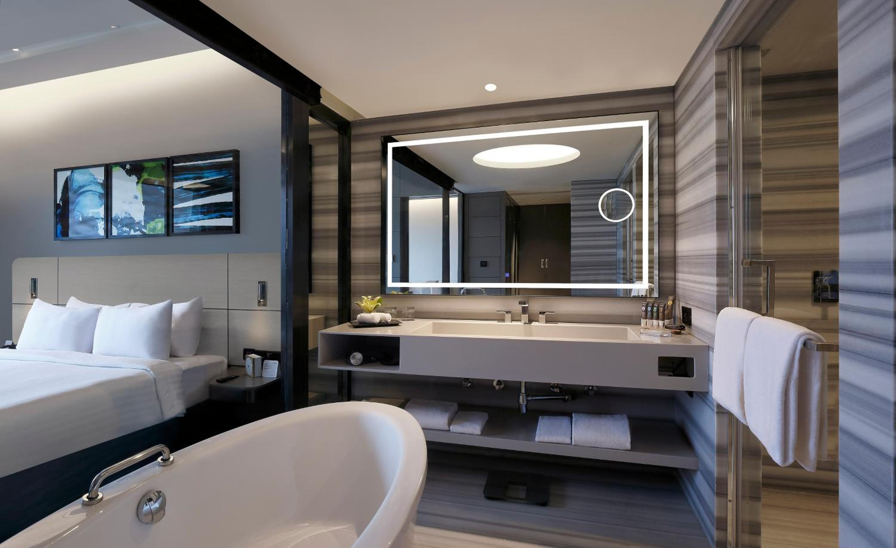Luxury Suite with Separate Living Room and Bathtub