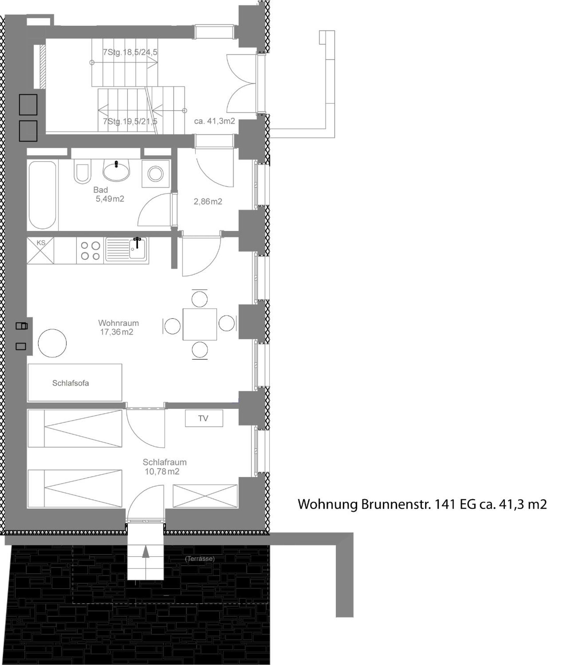 One-Bedroom Apartment with an open Kitchen and Terrace (41 m2) photo 1