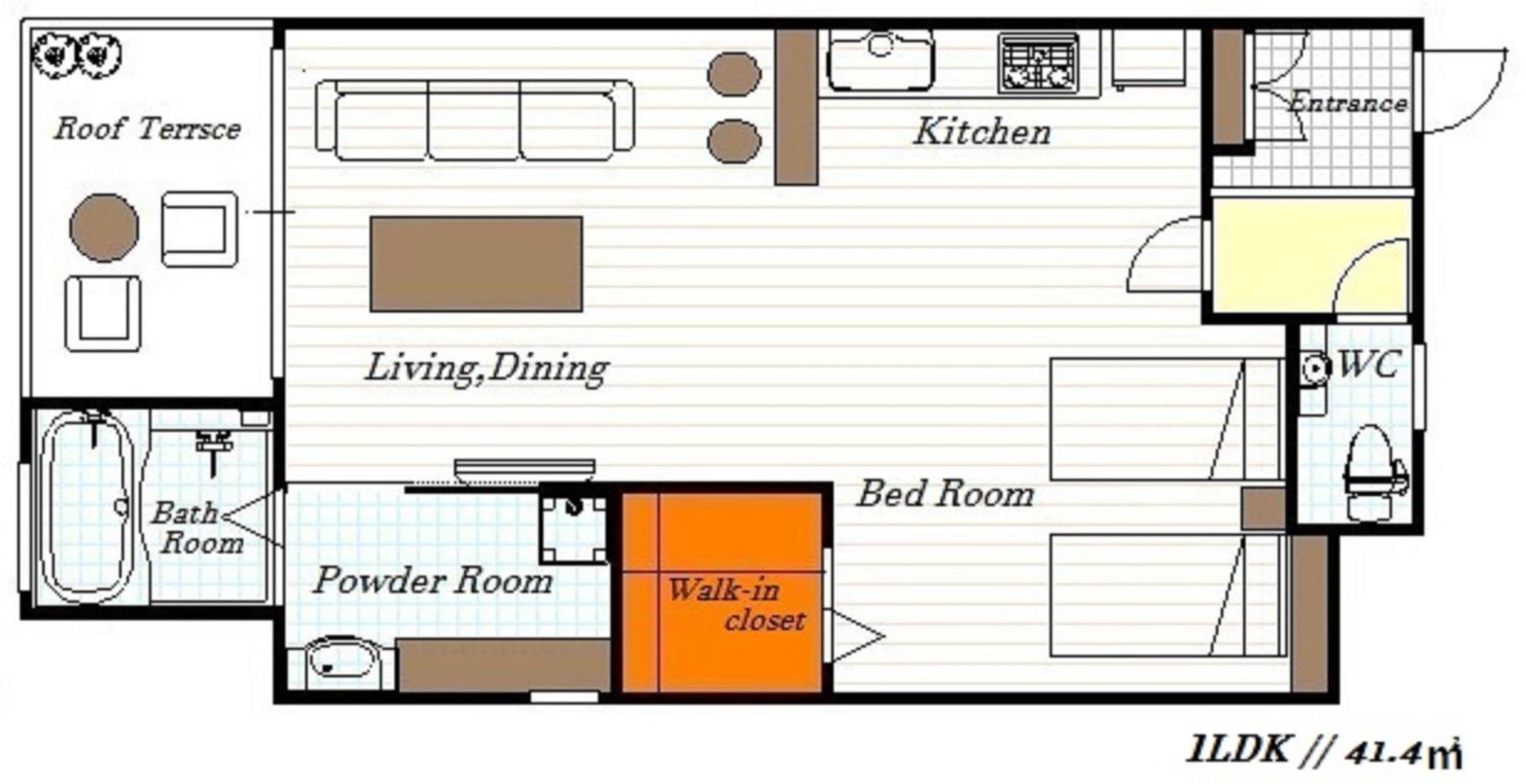 Sky Deluxe Twin (Upper Floor, 41.4sqm, 1LDK) photo 3