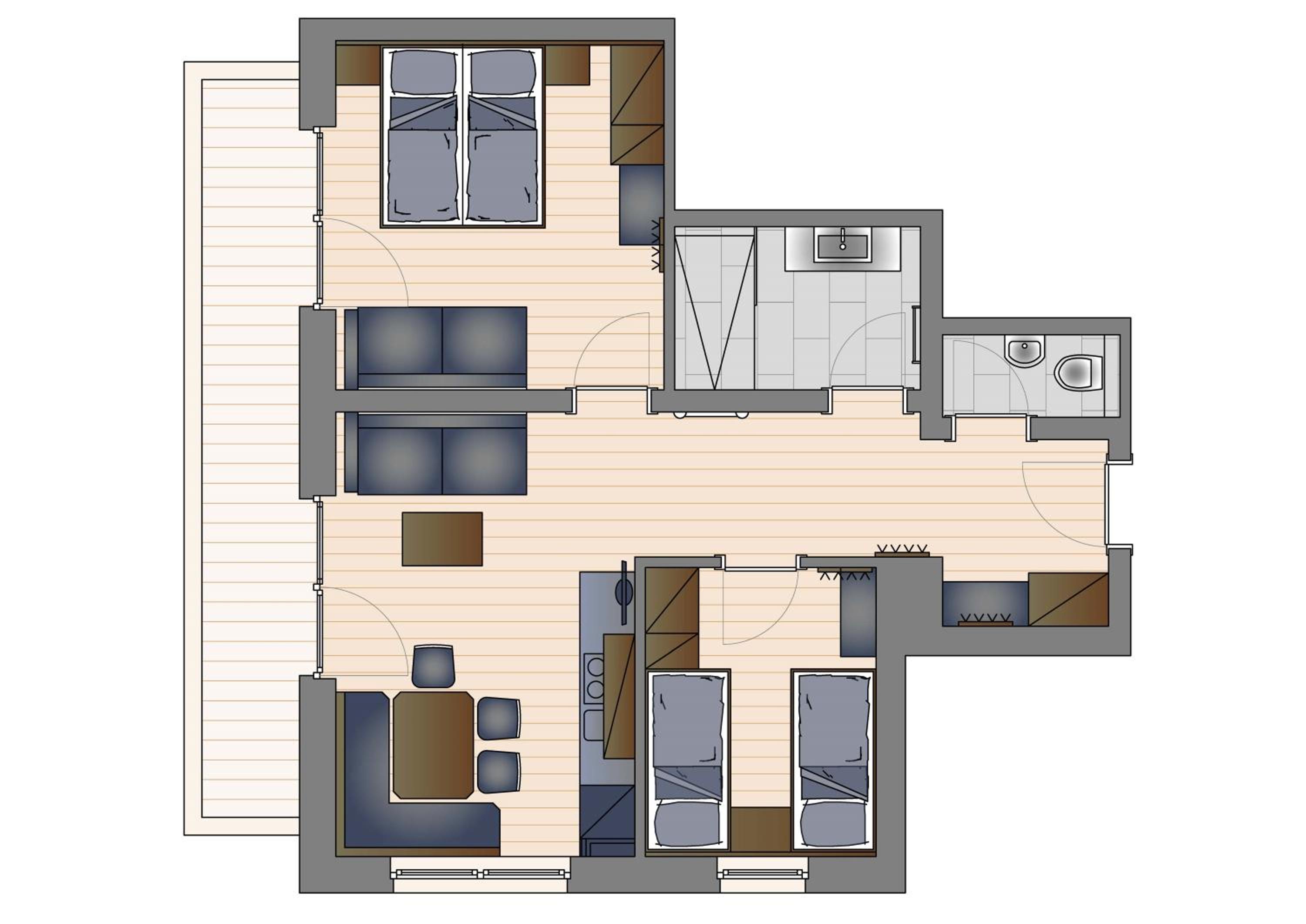Two-Bedroom Apartment with Terrace photo 2