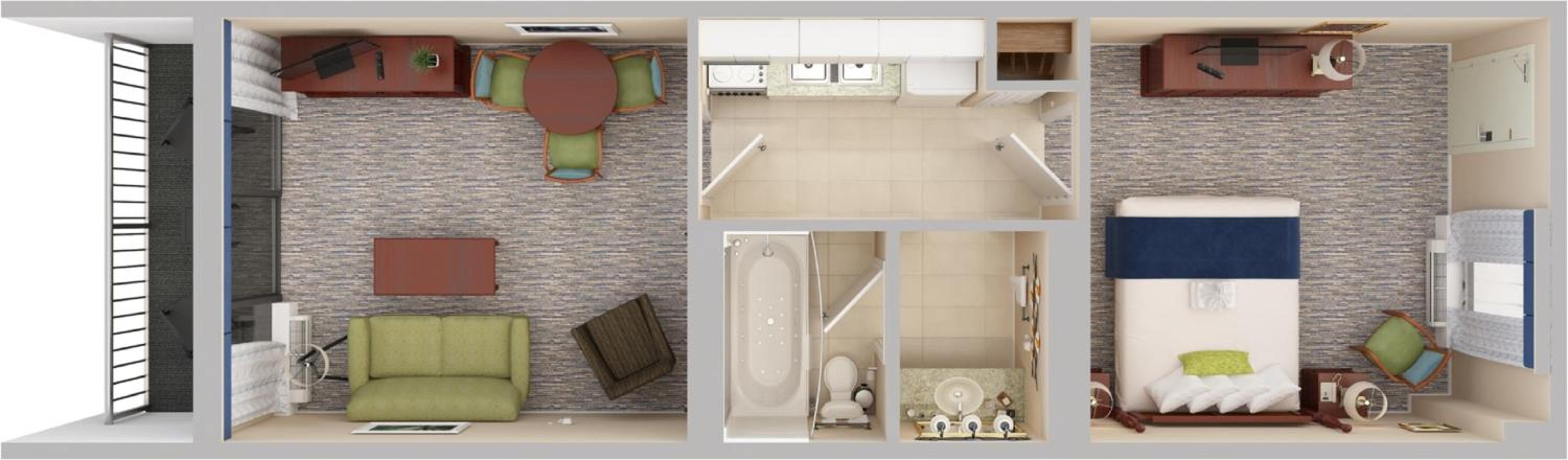 Tower Oceanview Whirl Pool King Suite - 1 King with 1 Double Wall Bed - Photo 3