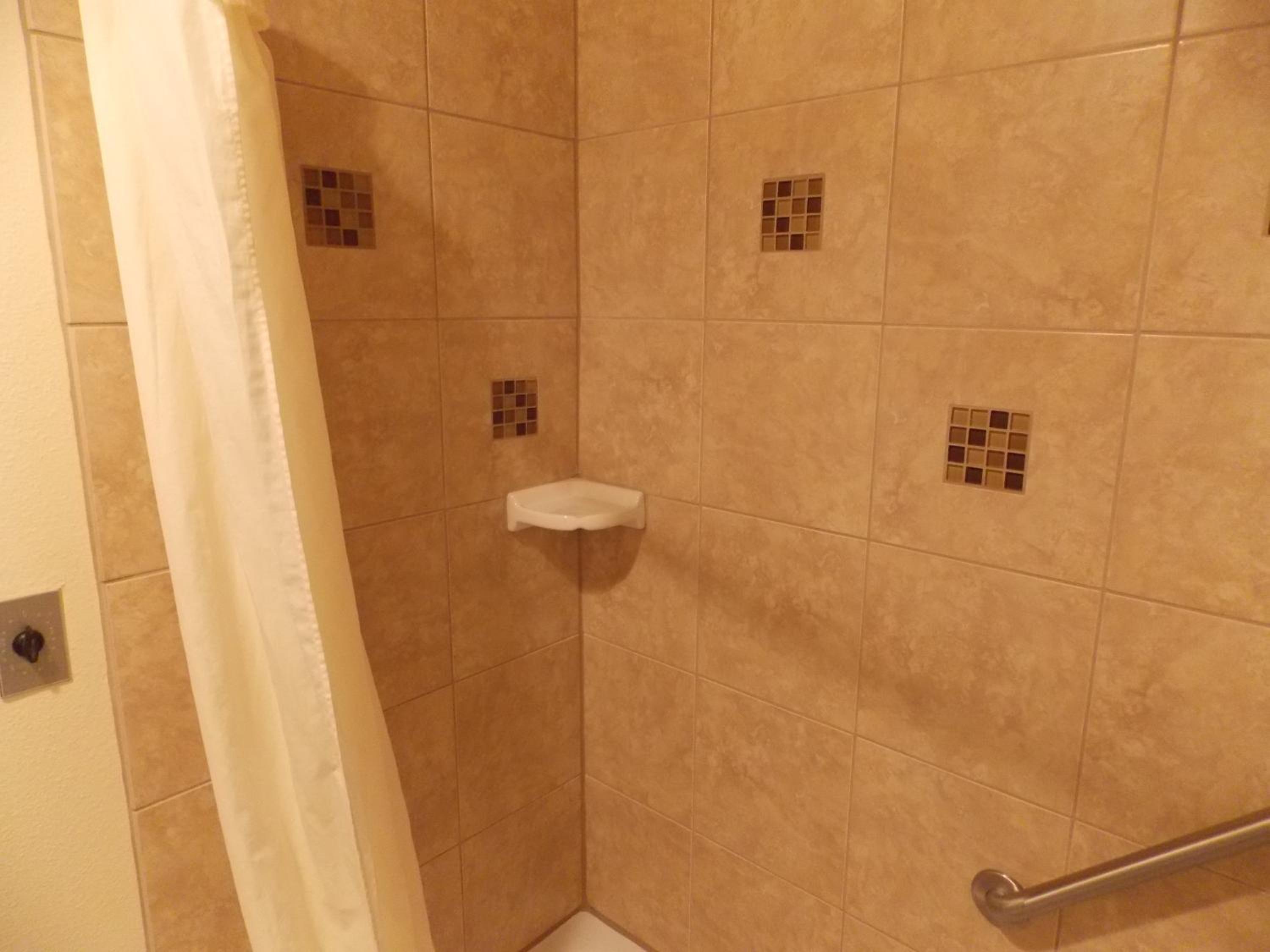 Double Room with Two Double Beds with Roll-in Shower - Hearing Accessible