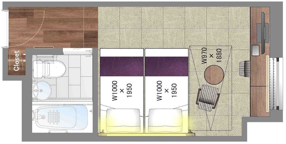 Standard Triple Room, Unit Bath, Non Smoking (Housekeep once every 3 days)