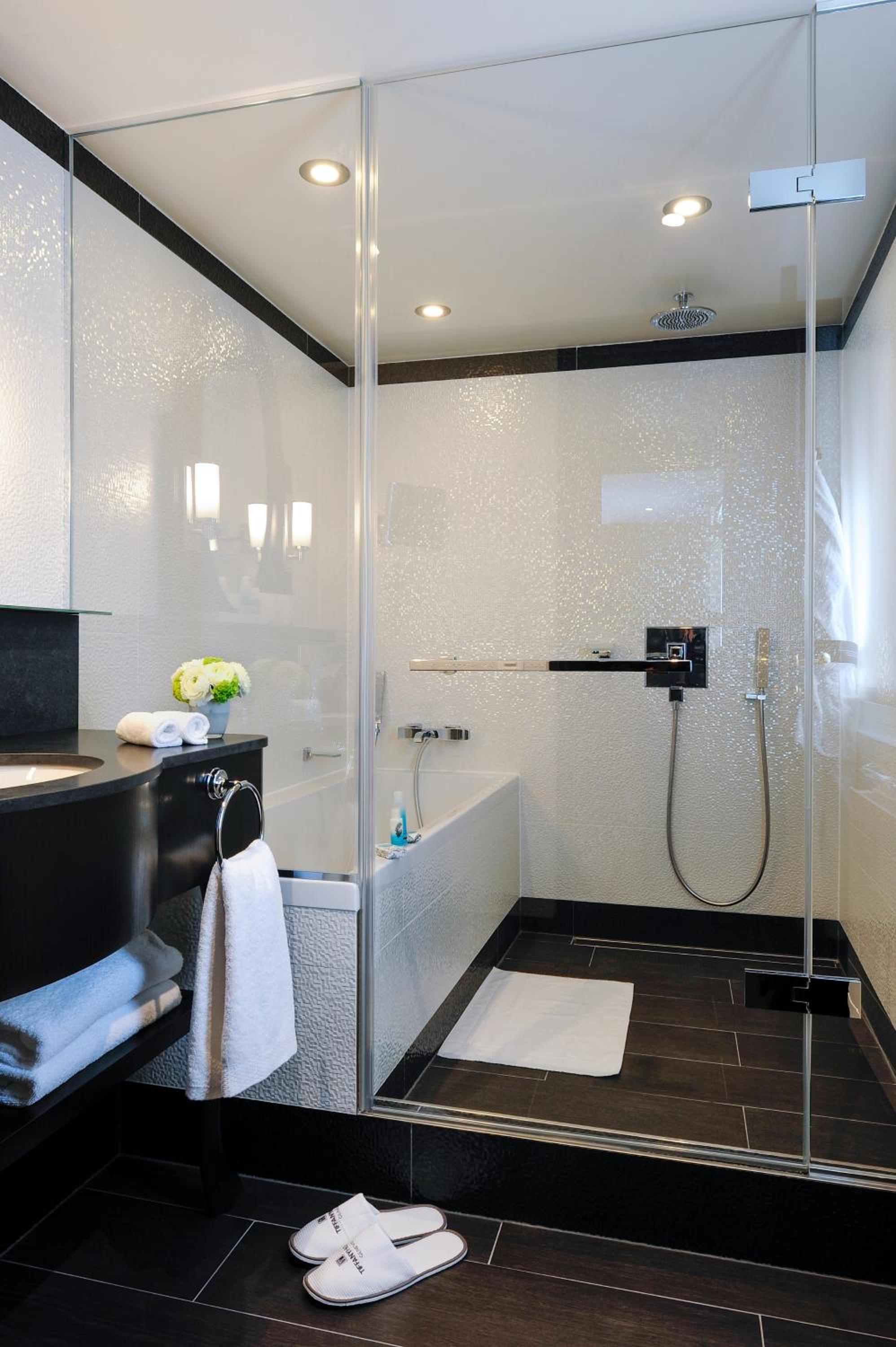 Relax and rejuvenate in our luxurious spa-inspired bathroom.