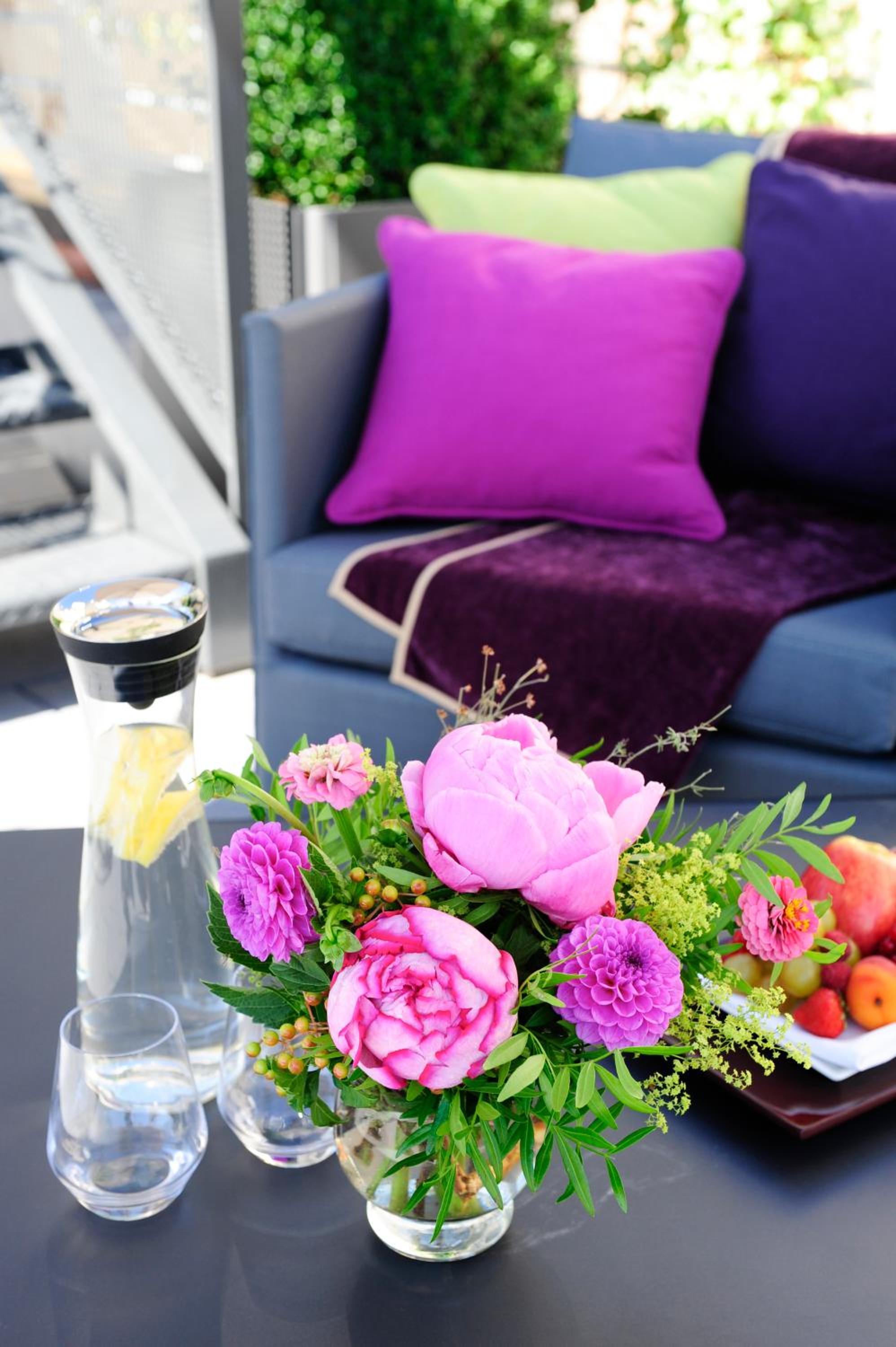Enjoy fresh blooms and scenic views in style!