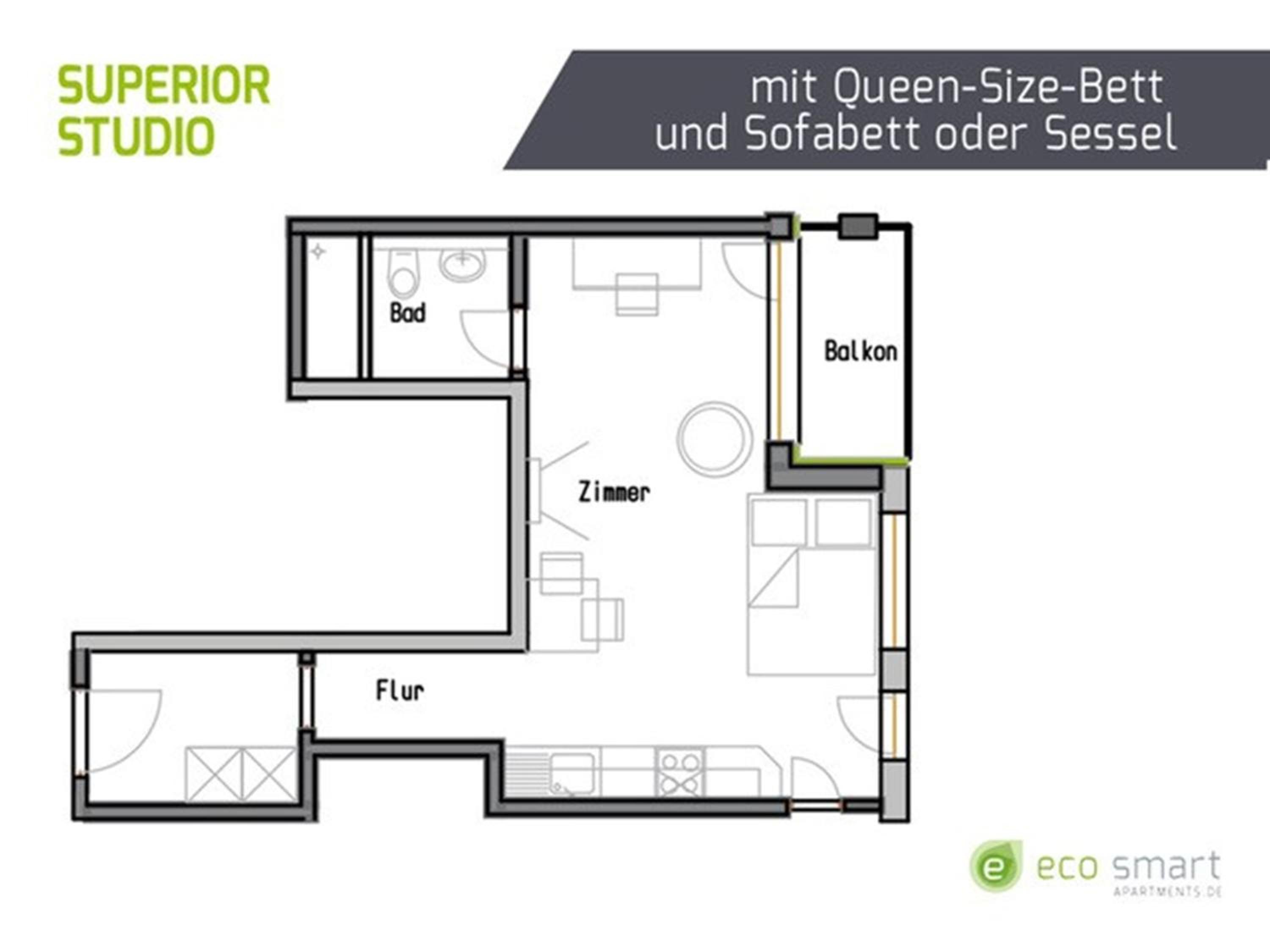Superior Studio Apartment with Balcony photo 3