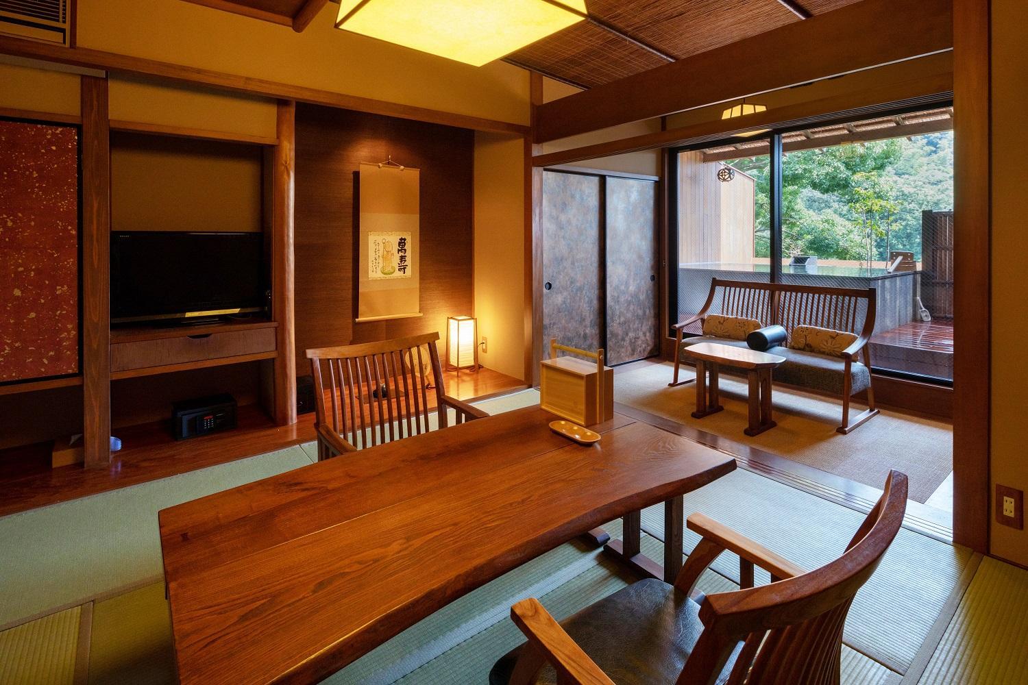Japanese-Style Standard Twin Room with Open-Air Bath - Sawarabi photo 3